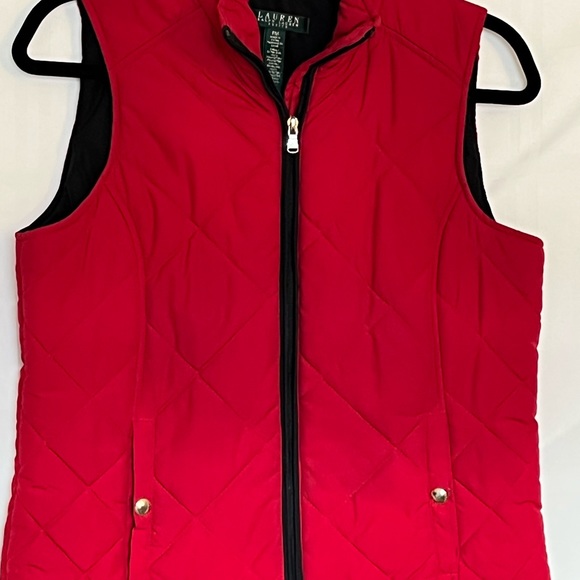 Lauren Ralph Lauren Puffer Vest Womens SZ PM gold Hardware Equestrian Winter - Picture 3 of 4